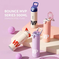 Portable Gym Sports Thermal Water Bottle Stainless Steel Insulated Tumbler Vacuum Flask Bounce MVP 500ml